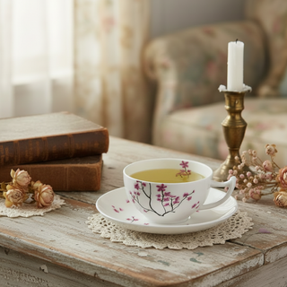 Tasse & Untere "Cherry Blossom", 0,1 l, Bone China