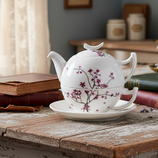 Tea-for-one "Cherry Blossom", 4 tlg,  Bone China