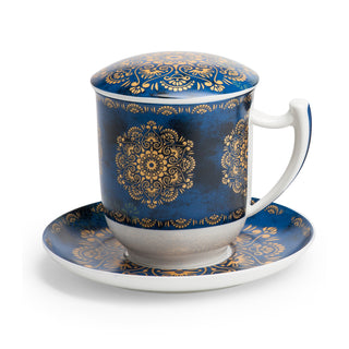 Kräuterteetasse "Raffaella"mit Filter, 0,35 l, 4tlg, Bone China