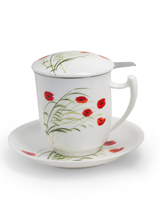 Kräuterteetasse mit Filter "Caprice", 0,35 l, 4tlg, Bone China