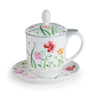 Kräuterteetasse mit Filter "Lotta", 0,35 l,  4tlg, Bone China