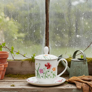 Kräuterteetasse mit Filter "Lotta", 0,35 l,  4tlg, Bone China