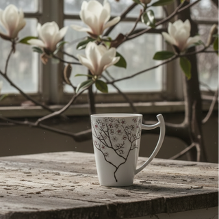 Mega Becher "White Cherry",  0,5 l, Bone China