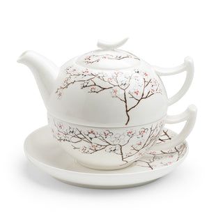 Tea-for-one "White Cherry", 0,25 l / 0,5 l,  Bone China