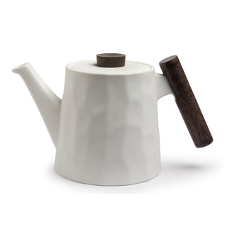 Teekanne mit Holzgriff "Blanca", Porzellan, 1,2 l
