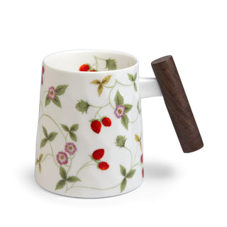 Becher "Mirella" mit Holzgriff, 0,4 l, Porzellan