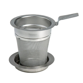 Edelstahlfilter mit Abtropftablett, Größe I / XS, Ø innen 5 cm, außen 6 cm, für Tea-for-ones