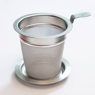 Edelstahlfilter mit Abtropftablett, Größe III / M,  Ø  innen 6 cm, außen 7,5 cm,