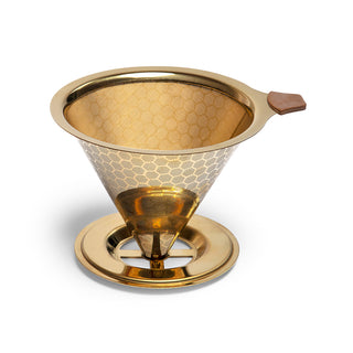 Edelstahl Kaffedauerfilter "Gold", H. 8,5 cm, Ø oben 11 cm, unten 10 cm