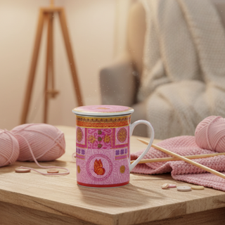 Kräuterteetasse „Olly“ mit Deckel und Edelstahl- sieb, 0,3 l, im Geschenkkarton