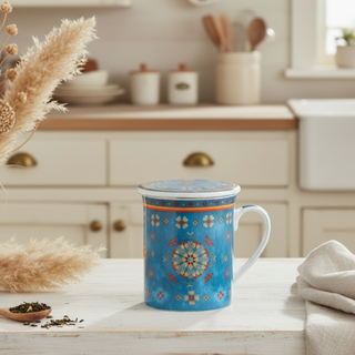 Kräuterteetasse "Agadir" mit Deckel und Edelstahlsieb, 0,3 l, im Geschenkkarton