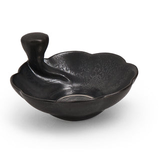 Porzellanfilter mit Edelstahleinsatz "Kito", Ø  8 cm, schwarz