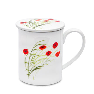 Kräuterteetasse XL "Caprice" mit Deckel und Edelstalhlsieb, 0,5 l, im Geschenkkarton