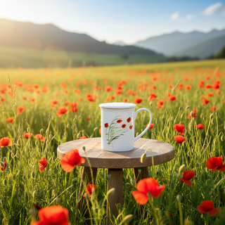 Kräuterteetasse XL "Caprice" mit Deckel und Edelstalhlsieb, 0,5 l, im Geschenkkarton